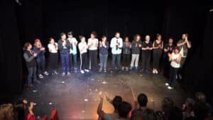 Spectacle de fin d'année des élèves de Natalia du cours de théâtre à Paris, Lizart, niveau débutant